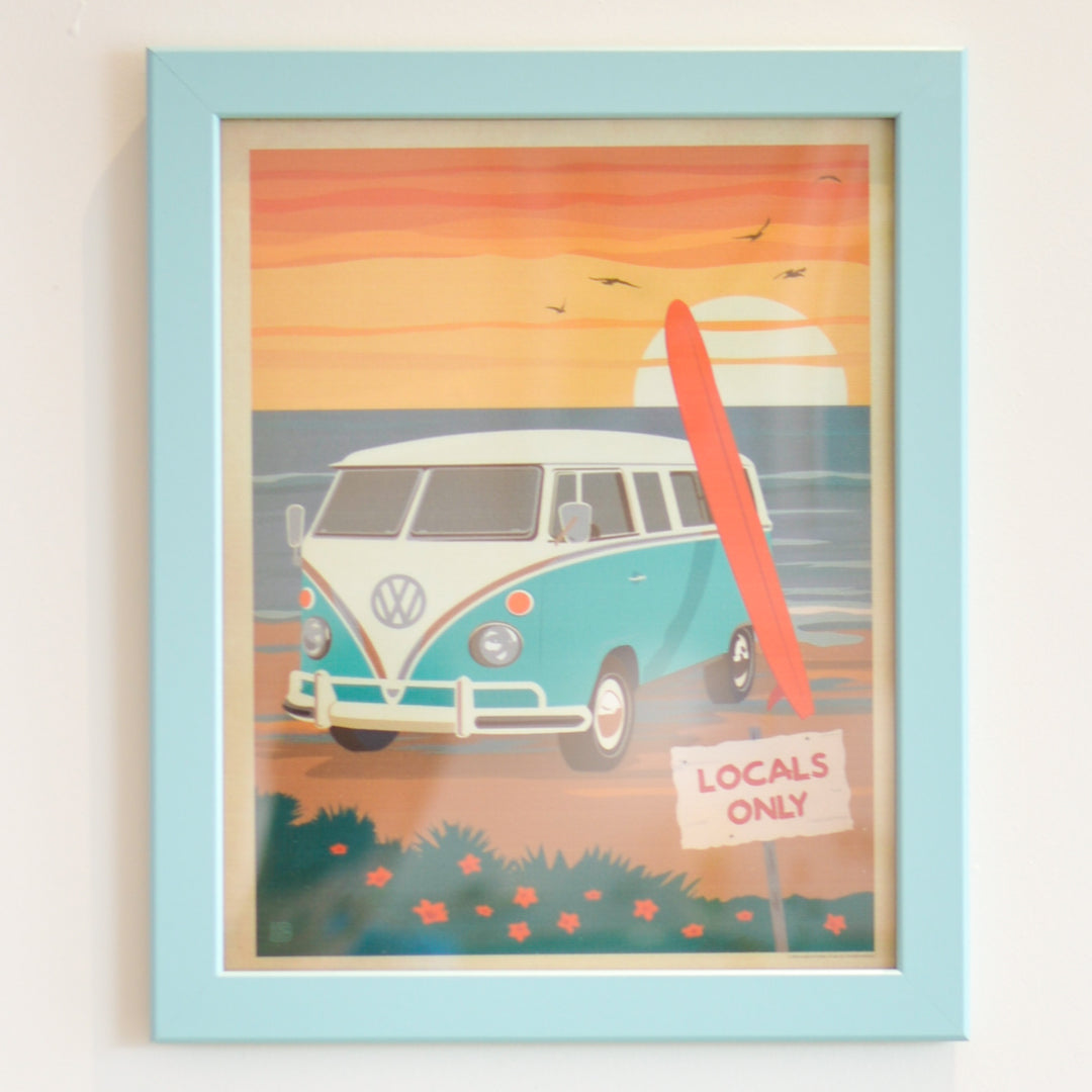 Locals Only VW 8x10 Framed Canvas Print