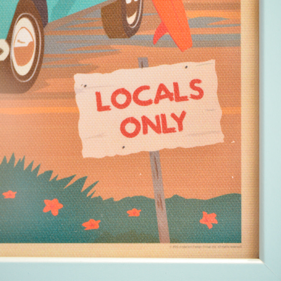 Locals Only VW 8x10 Framed Canvas Print