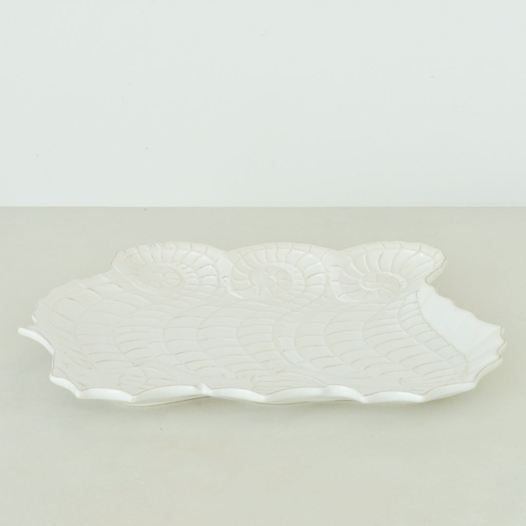 White Seahorse Figural Serving Platter
