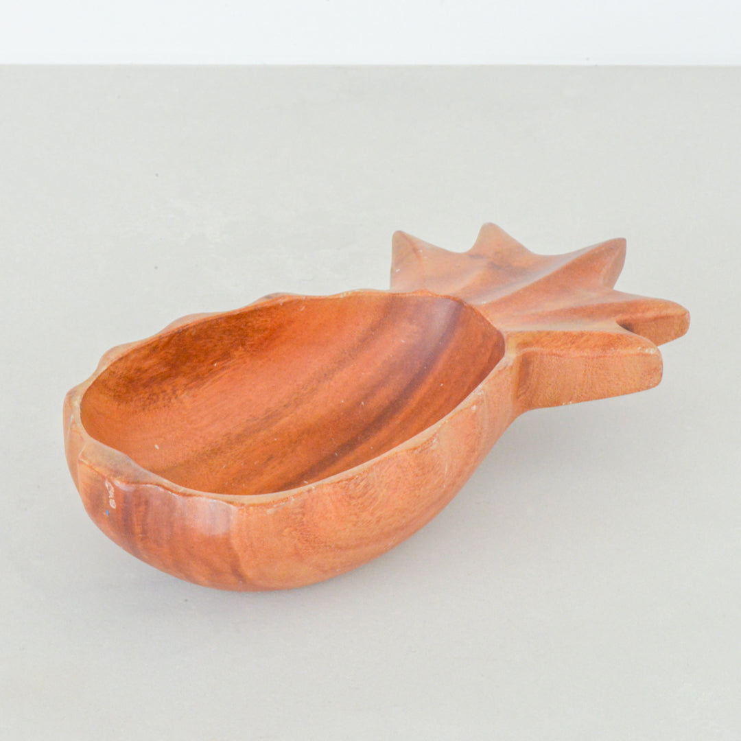 Pineapple Carved Wood Bowl