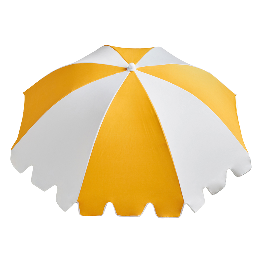 Basil Bangs collapsible Weekend beach Umbrella with carry bag in marigold yellow colour at Inner Beach Co, Toronto, Ontario, Canada
