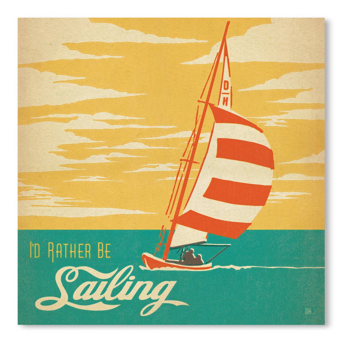 I'd Rather Be Sailing 10x10 Framed Canvas Print