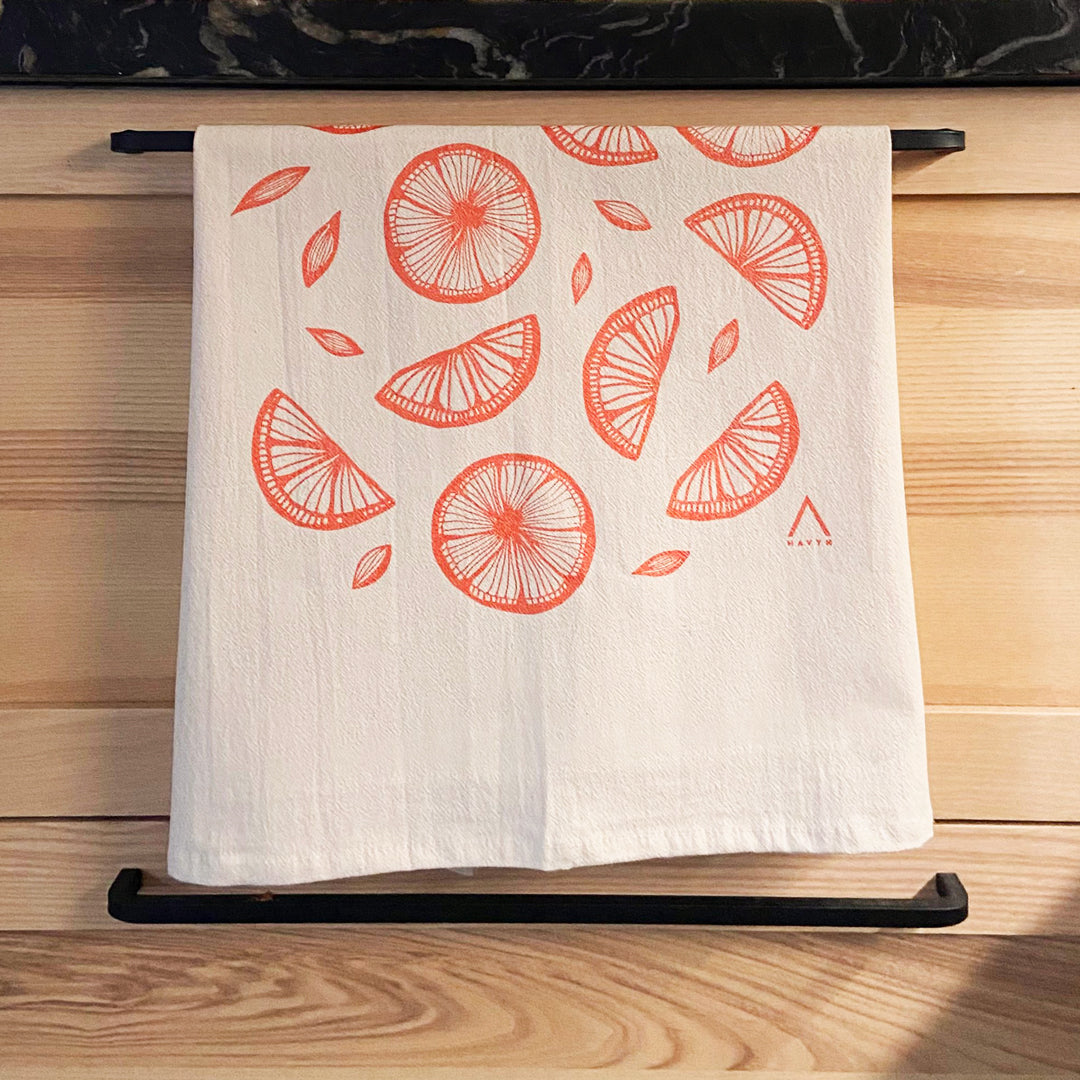 Citrus Tea Towel - Earthy Orange