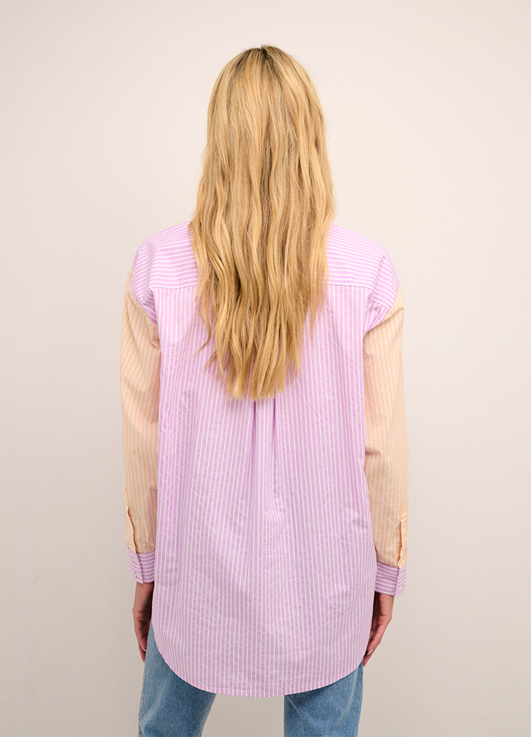 Kacala Shirt - Lupine and Nectarine Mix Stripe