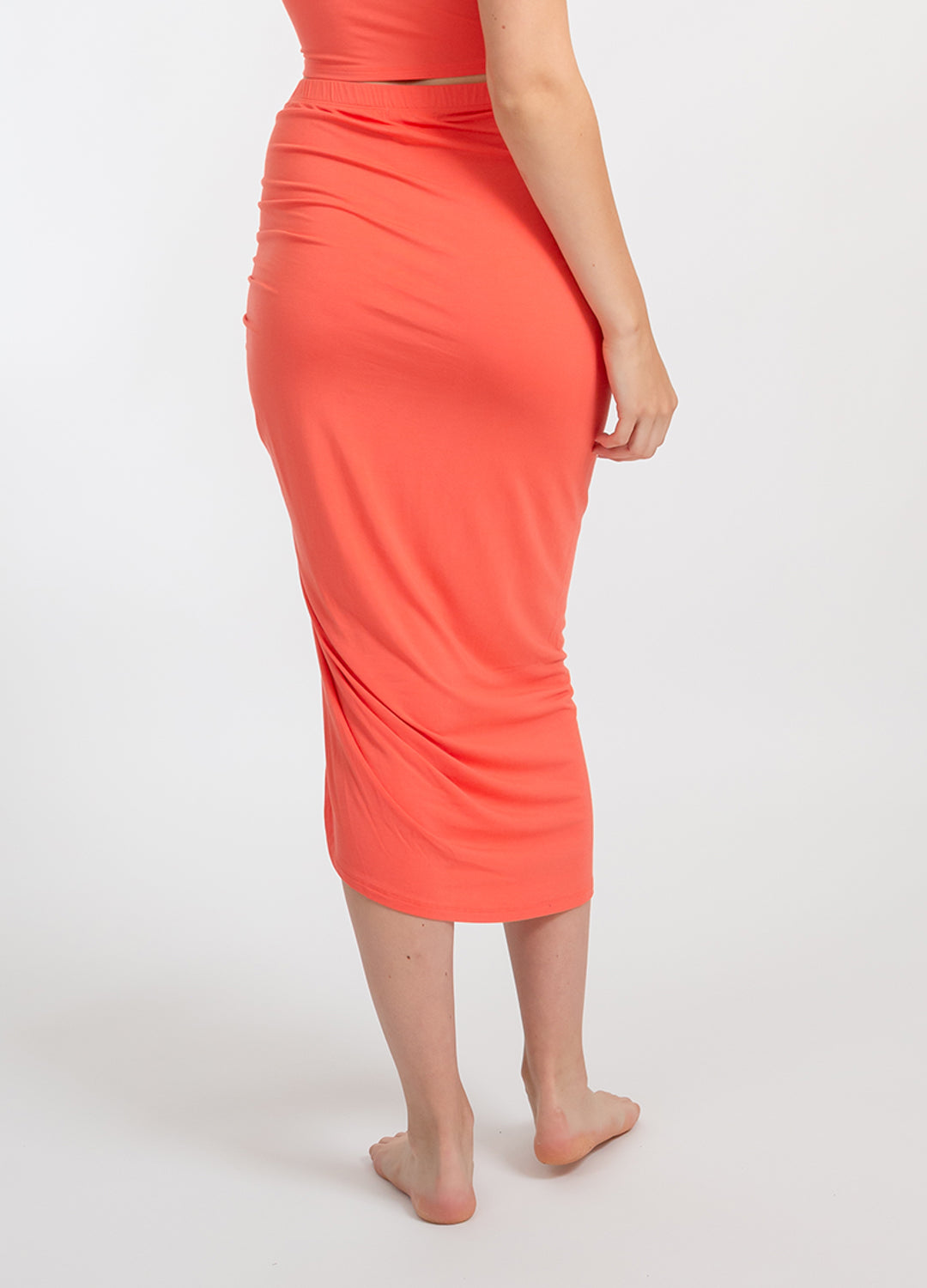 Laguna Ruched Skirt - Coral Punch