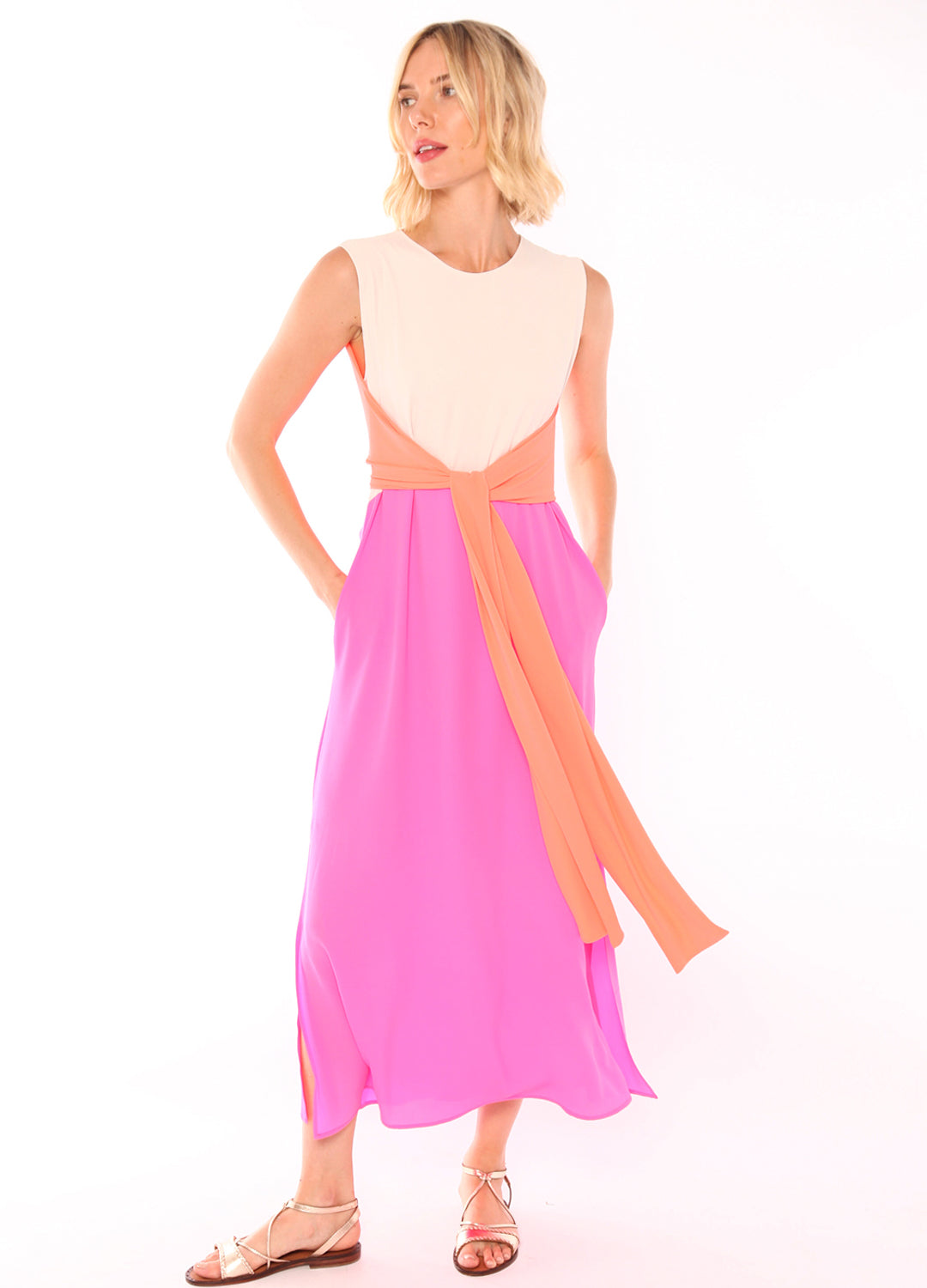 Tina Dress - Pink Georgette
