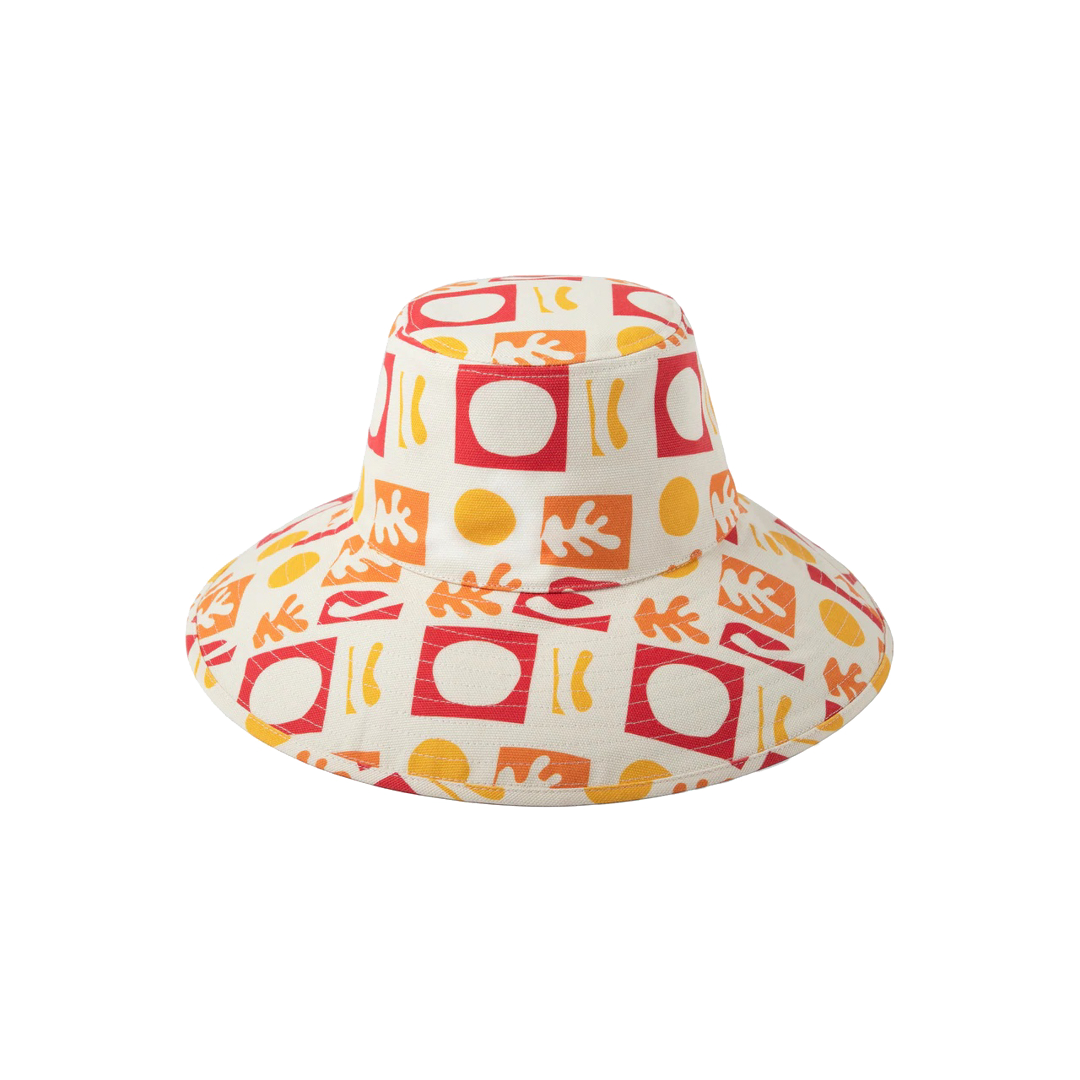 Lack of Color printed cotton canvas wide-brimmed Holiday Bucket in Formes Sun print at Inner Beach Co, Toronto, Canada