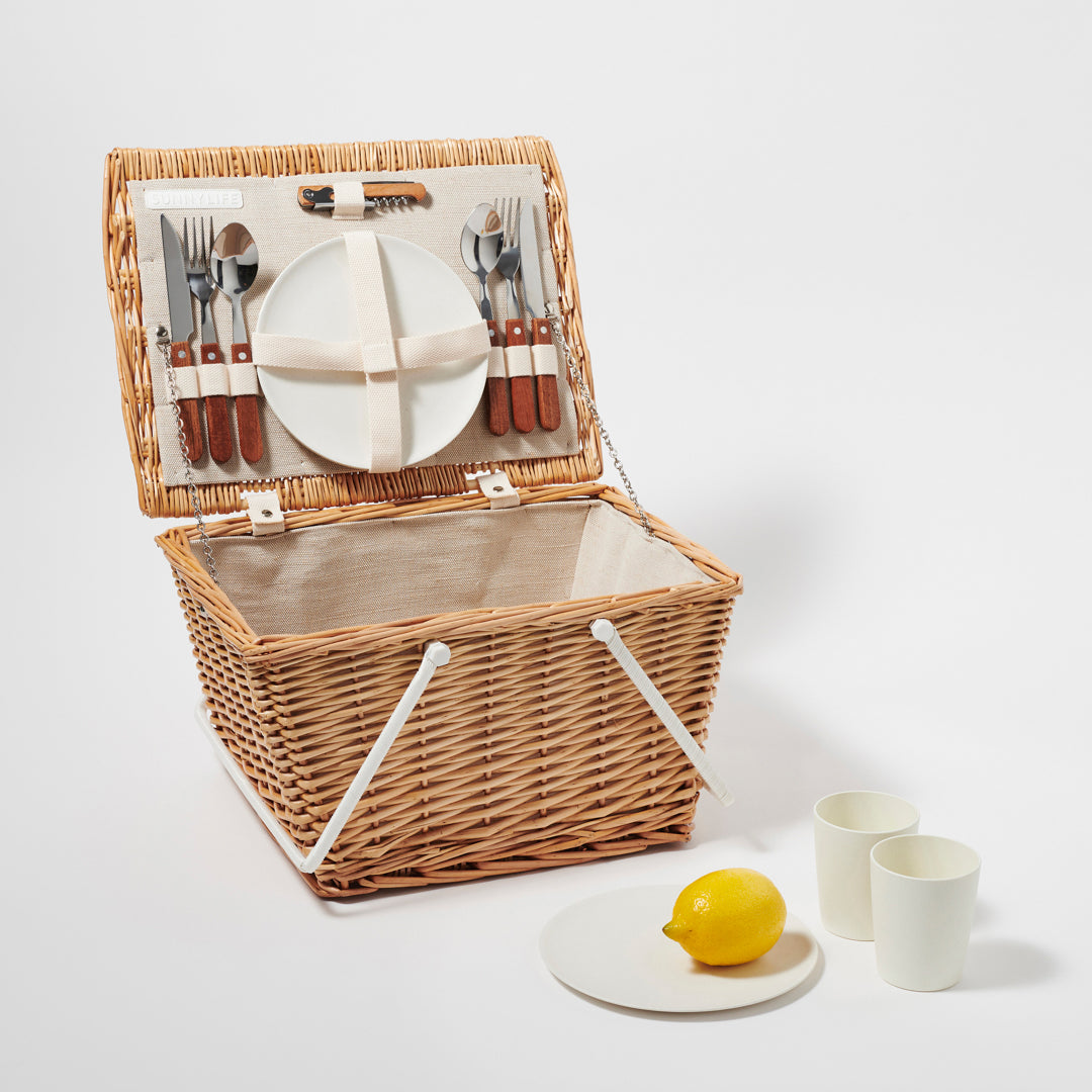 SUNNYLiFE Australia Small Picnic Basket in Natural made for 2 at Inner Beach Co, Toronto, Ontario, Canada