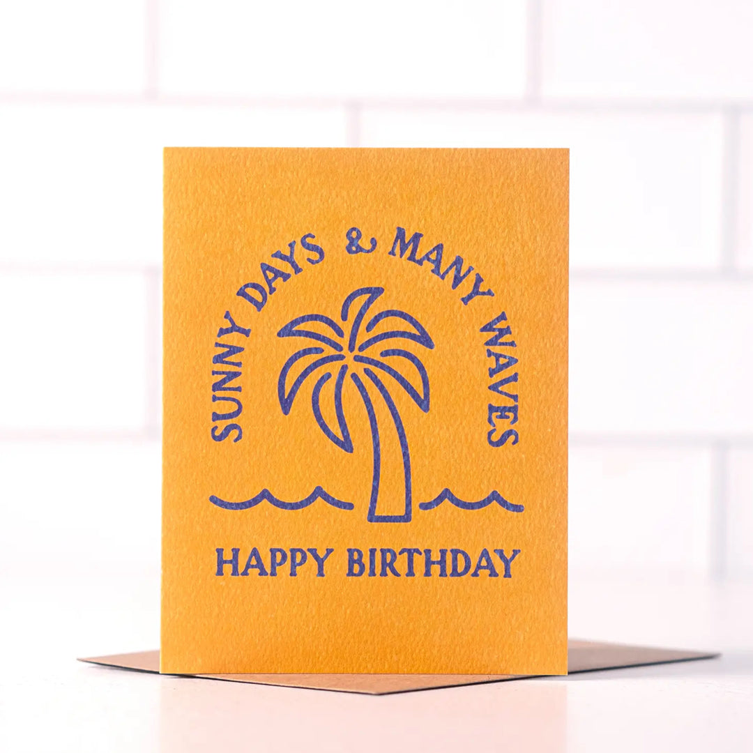 Daydream Prints 'Sunny Days & Many Waves Happy Birthday' Greeting Card with kraft envelope at Inner Beach Co, Toronto, Ontario, Canada
