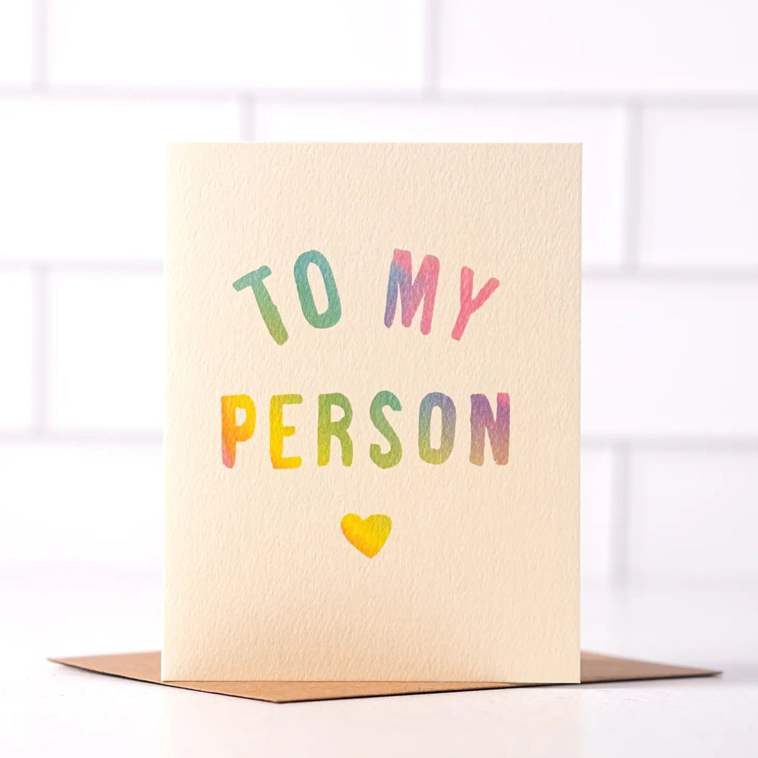 Daydream Prints 'To My Person' Valentine's Day Greeting Card with kraft envelope at Inner Beach Co, Toronto, Ontario, Canada
