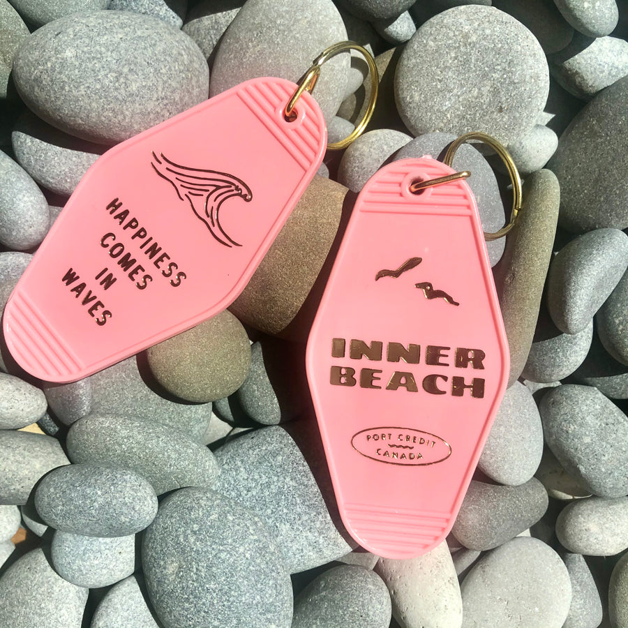 Inner Beach Retro Keychain in Pink at Inner Beach Co Port Credit Ontario Canada