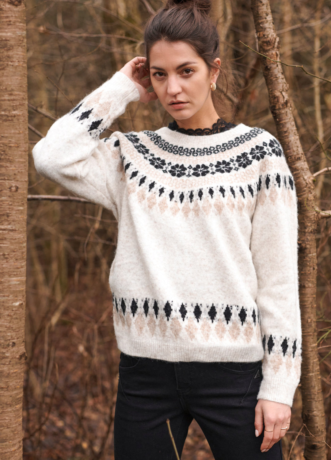 Cream Clothing CRCherry Sweater in Oat Melange colour at Inner Beach Co, Toronto, Ontario, Canada