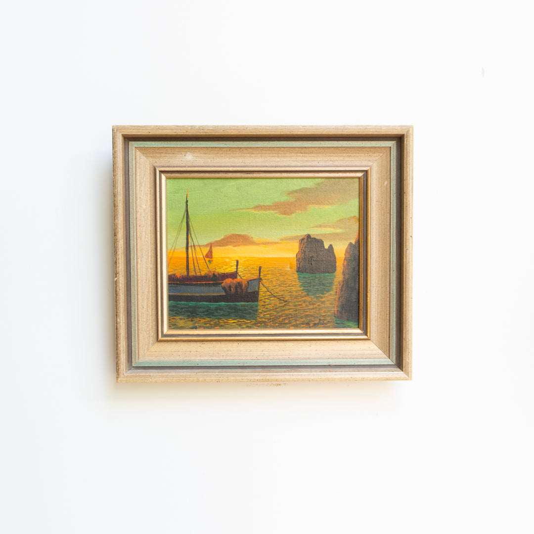Boats at Sunrise Painting