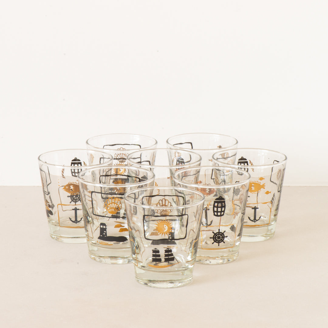 Dominion Glassware Nautical Whiskey/Lowball Glasses - Set of 8