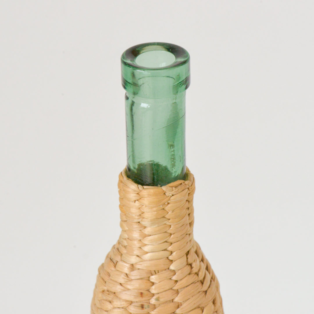 Wicker Wrapped Glass Bottle