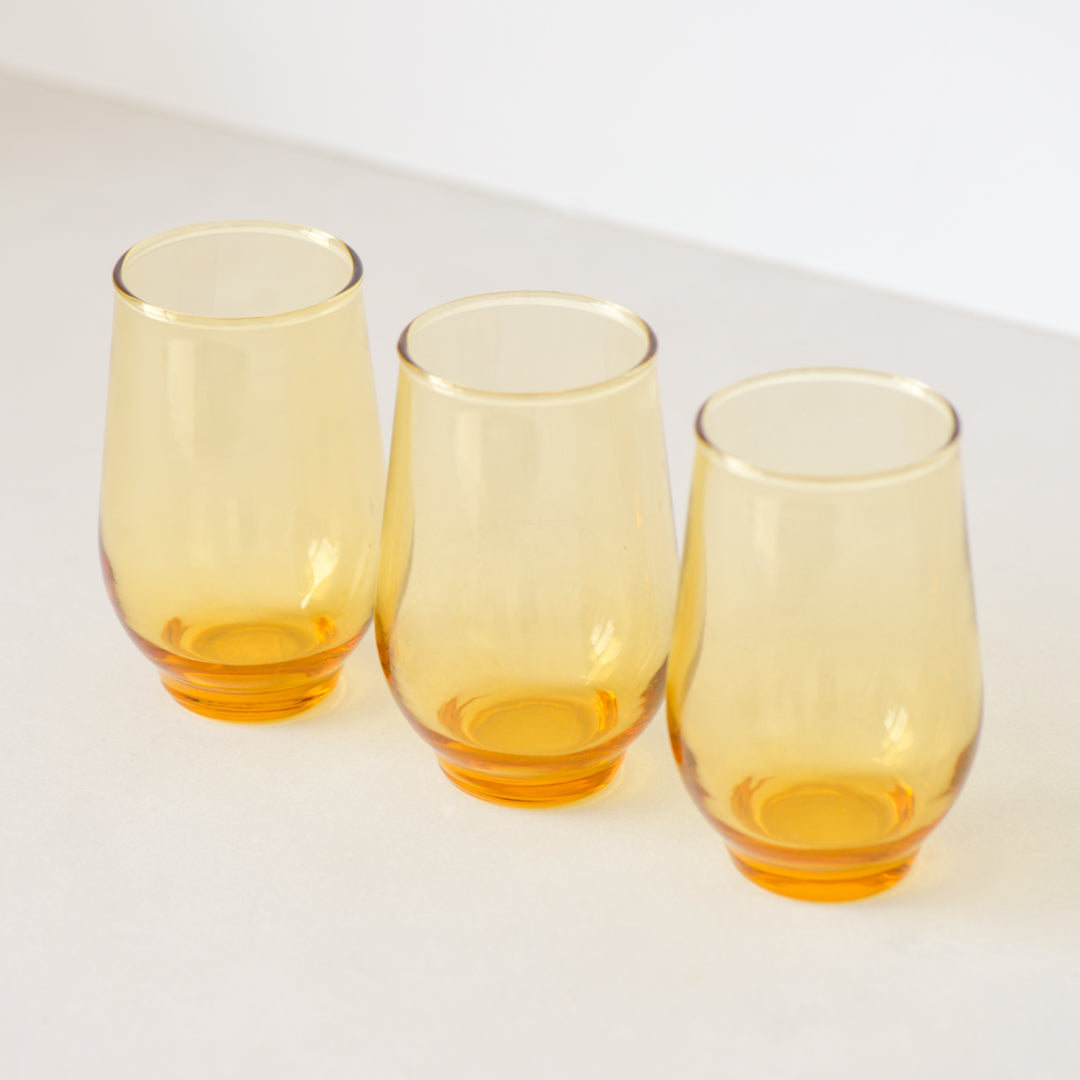 Libbey 'Tempo' Amber Tumbler/Juice Glasses - Set of 3