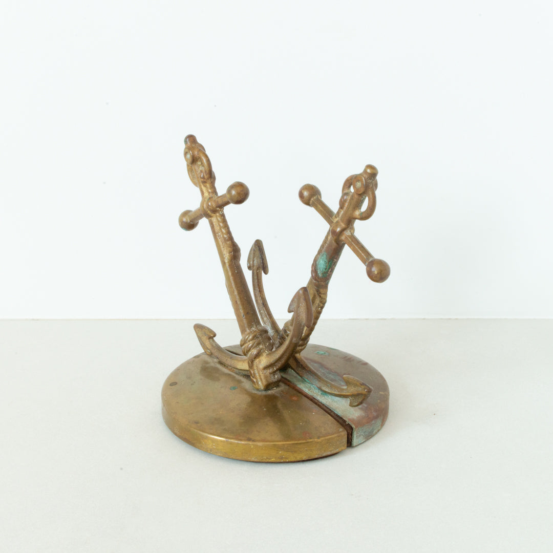 Pair of vintage brass anchor bookends at Inner Beach Co, Toronto, Canada