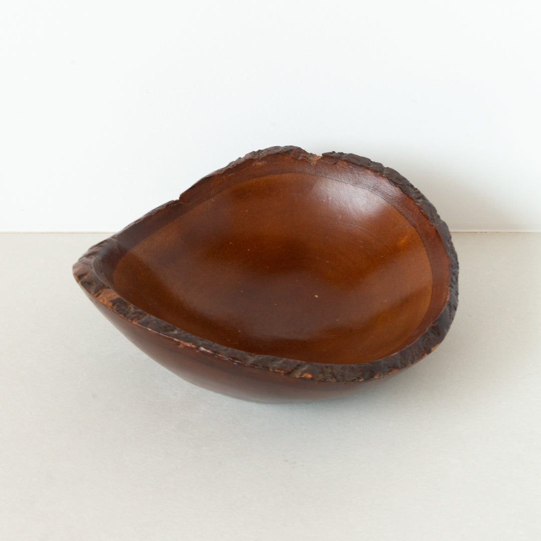 Vintage hand-carved mango wood dish at Inner Beach Co, Toronto, Canada