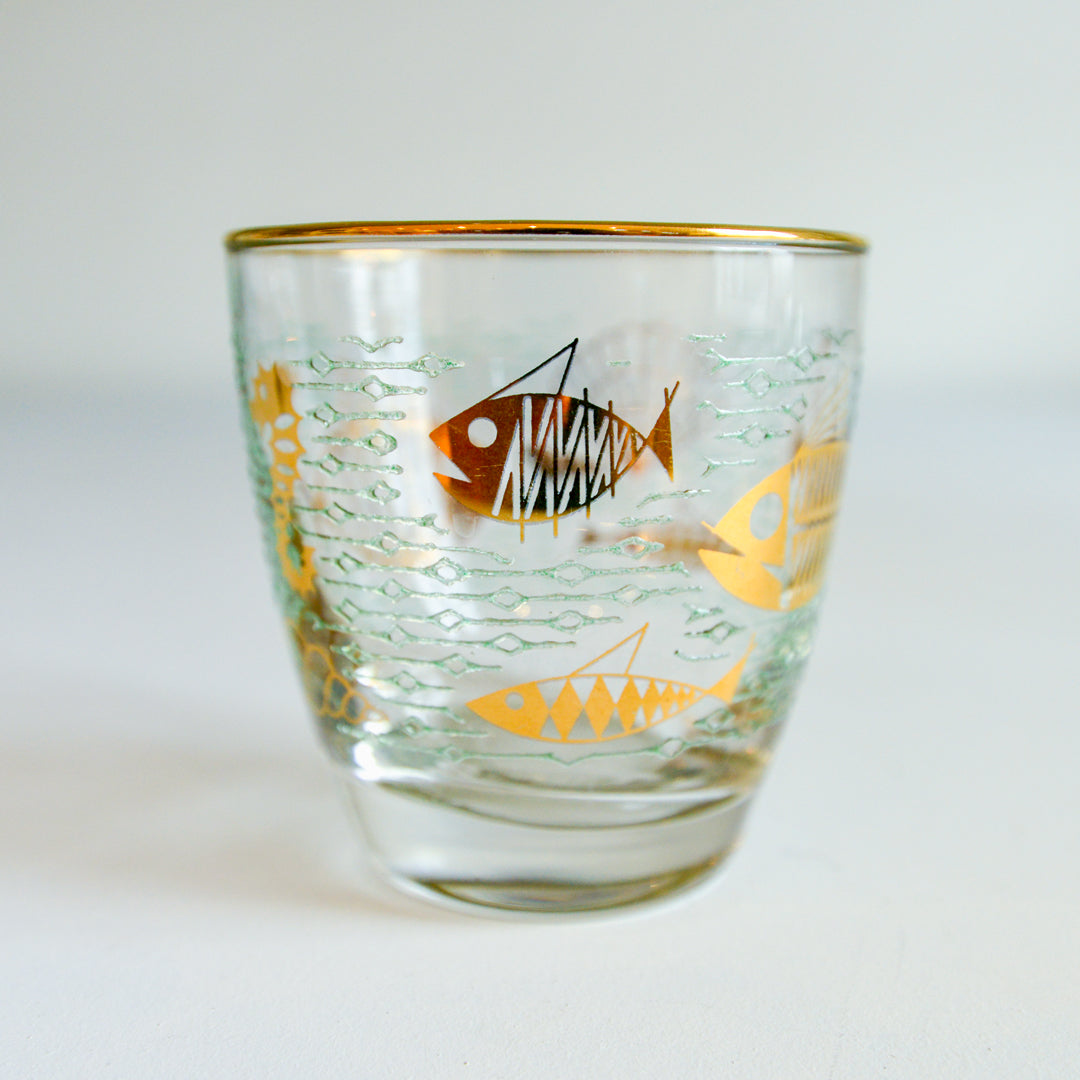 Set of 8 Libbey Glass Tumblers in the Marine Life Pattern, Discontinued in  1959