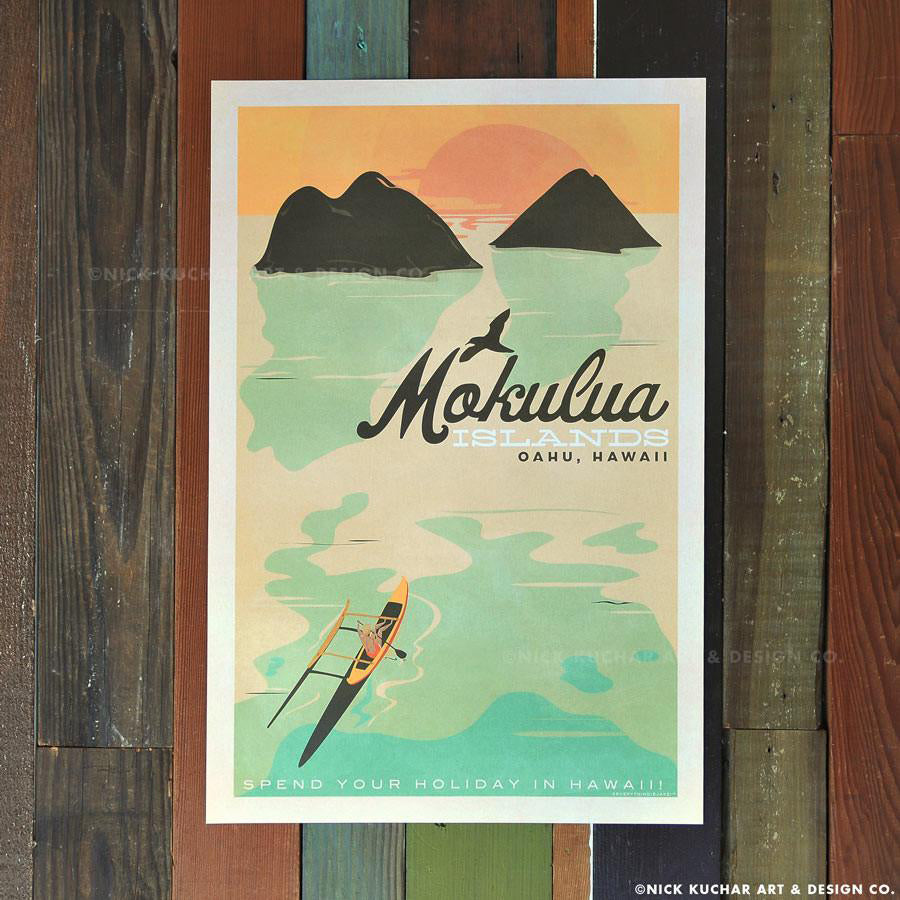 Nick Kuchar Mokulua Islands 12x18 Hawaiian inspired Travel Print at Inner Beach Co Port Credit Ontario Canada