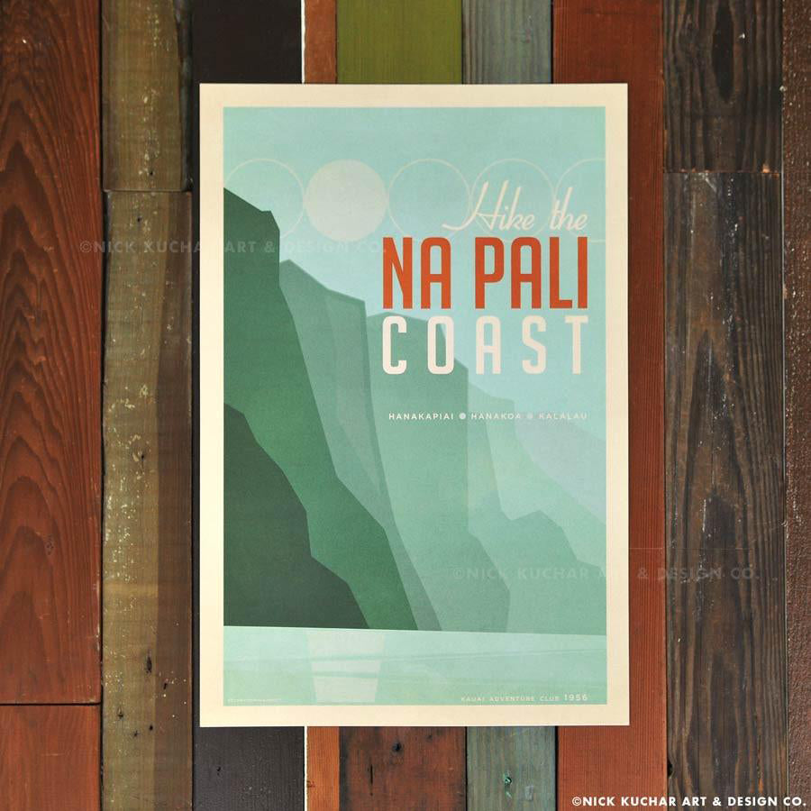 Nick Kuchar Na Pali Coast 12x18 Hawaiian inspired Travel Print at Inner Beach Co Port Credit Ontario Canada