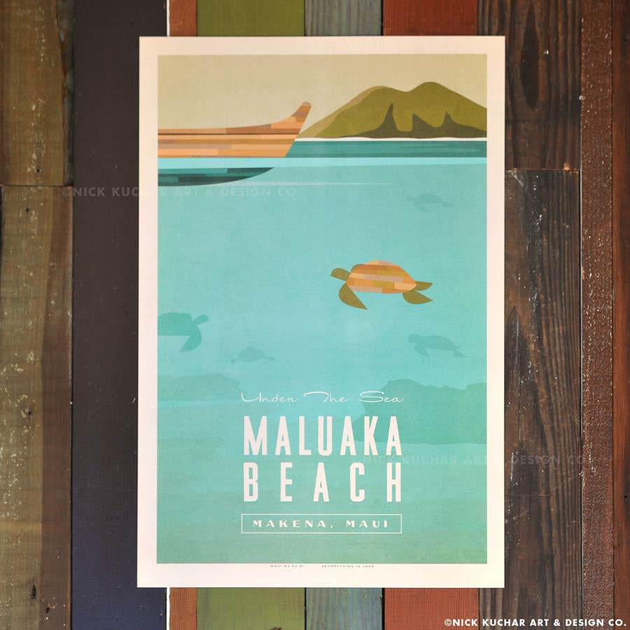 Nick Kuchar Maluaka Beach 12x18 Hawaiian inspired Travel Print at Inner Beach Co Port Credit Ontario Canada