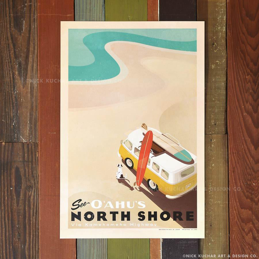 Nick Kuchar See O'ahu's North Shore 12x18 Hawaiian inspired Travel Print at Inner Beach Co Port Credit Ontario Canada