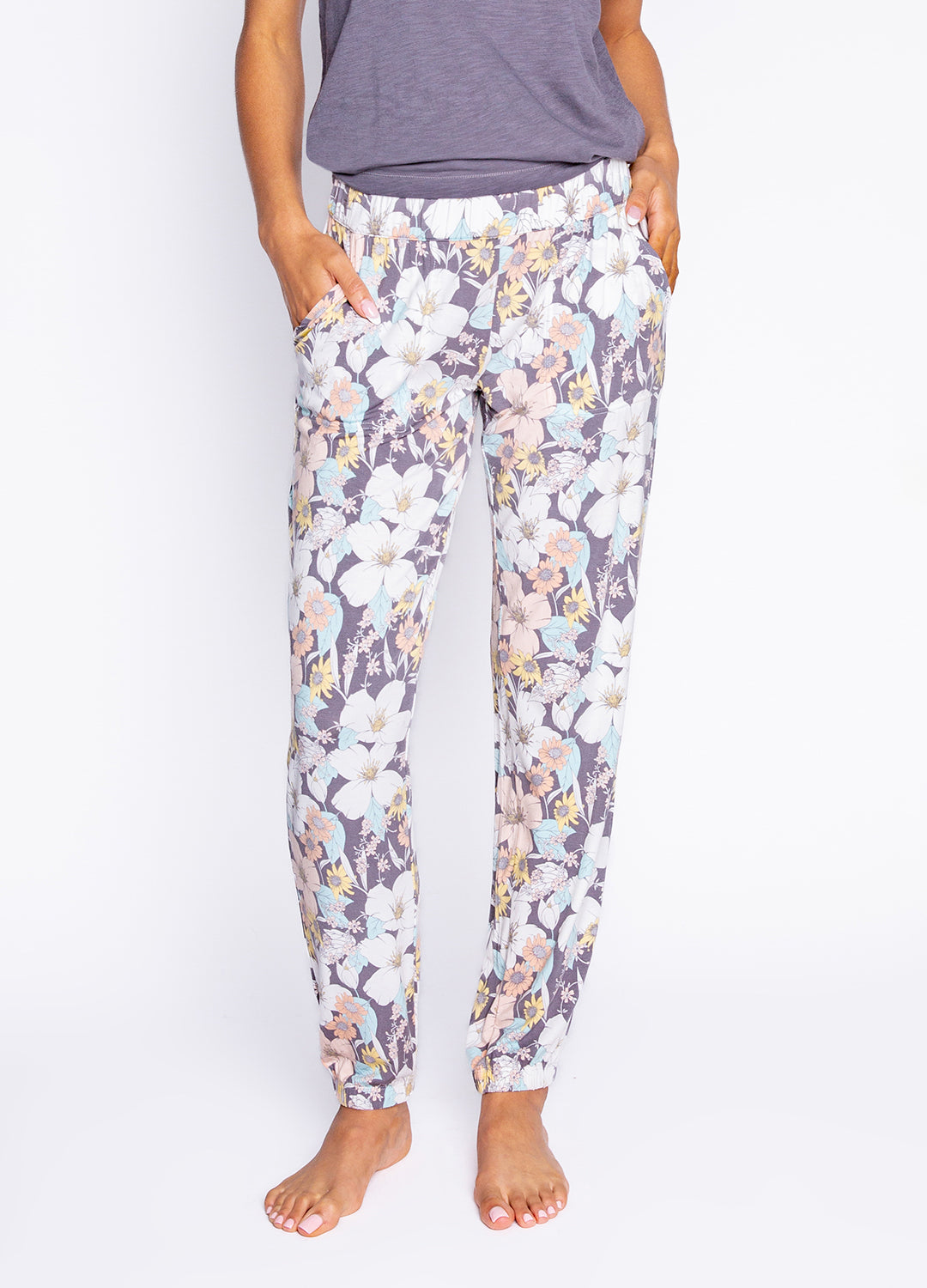 PJ Salvage Banded Lounge Jogger Pant in Pastel Dreams floral print at Inner Beach Co, Toronto, Ontario, Canada