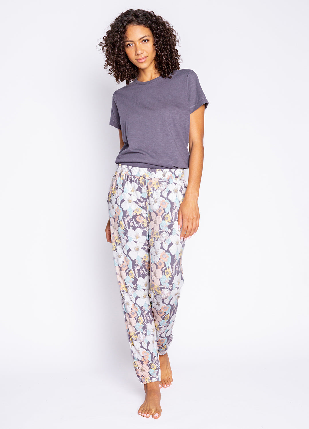 PJ Salvage Banded Lounge Jogger Pant in Pastel Dreams floral print at Inner Beach Co, Toronto, Ontario, Canada