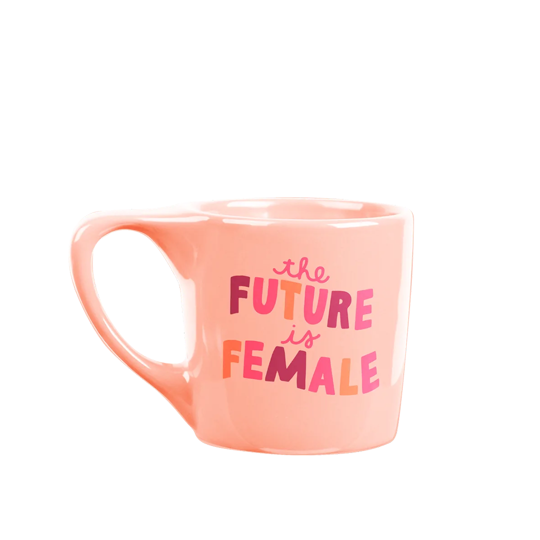 Talking Out of Turn 'The Future is Female' 10oz. pink ceramic element mug at Inner Beach Co, Toronto, Ontario, Canada