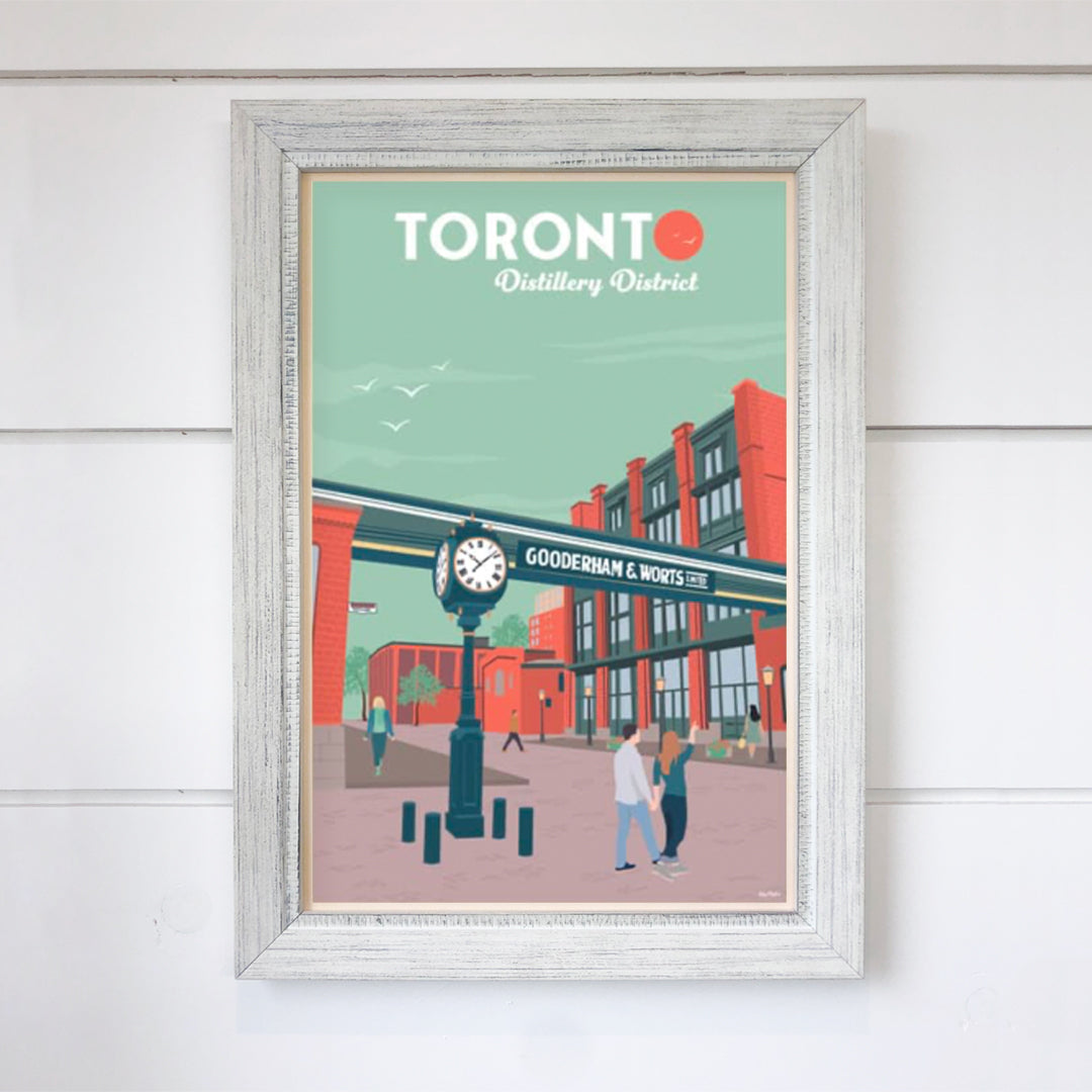 TripPoster North American 12x18 Travel Print 'Toronto - Distillery District' design at Inner Beach Co, Toronto, Ontario, Canada