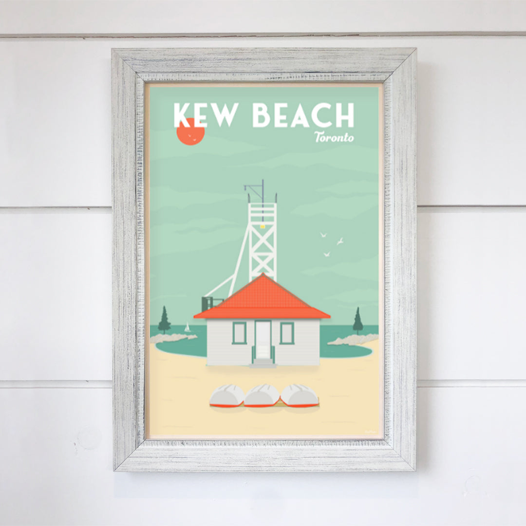 TripPoster North American 12x18 Travel Print 'Kew Beach - Toronto' design at Inner Beach Co, Toronto, Ontario, Canada