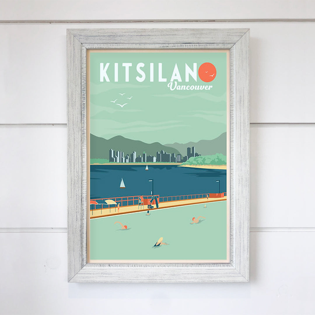 TripPoster North American 12x18 Travel Print 'Kitsilano - Vancouver' design at Inner Beach Co, Toronto, Ontario, Canada