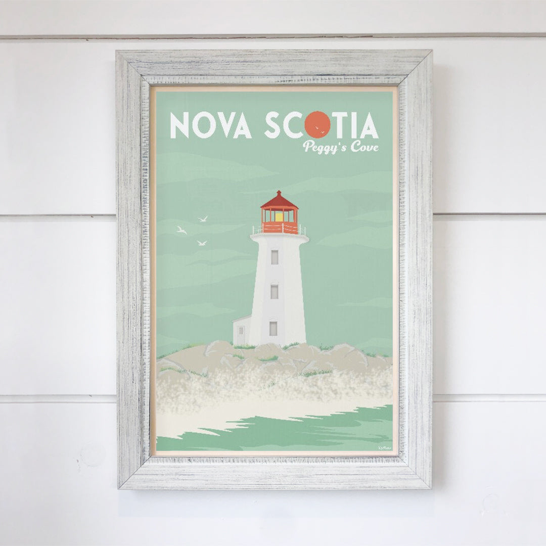 TripPoster North American 12x18 Travel Print 'Nova Scotia - Peggy's Cove' design at Inner Beach Co, Toronto, Ontario, Canada