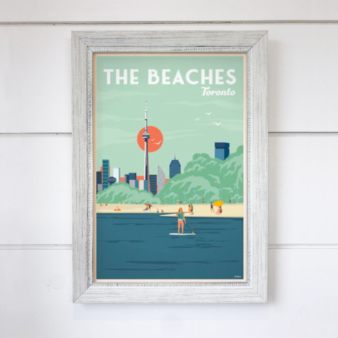 TripPoster North American 12x18 Travel Print 'The Beaches - Toronto' design at Inner Beach Co, Toronto, Ontario, Canada