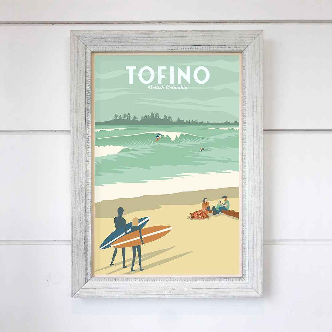 TripPoster North American 12x18 Travel Print 'Tofino - British Columbia' design at Inner Beach Co, Toronto, Ontario, Canada
