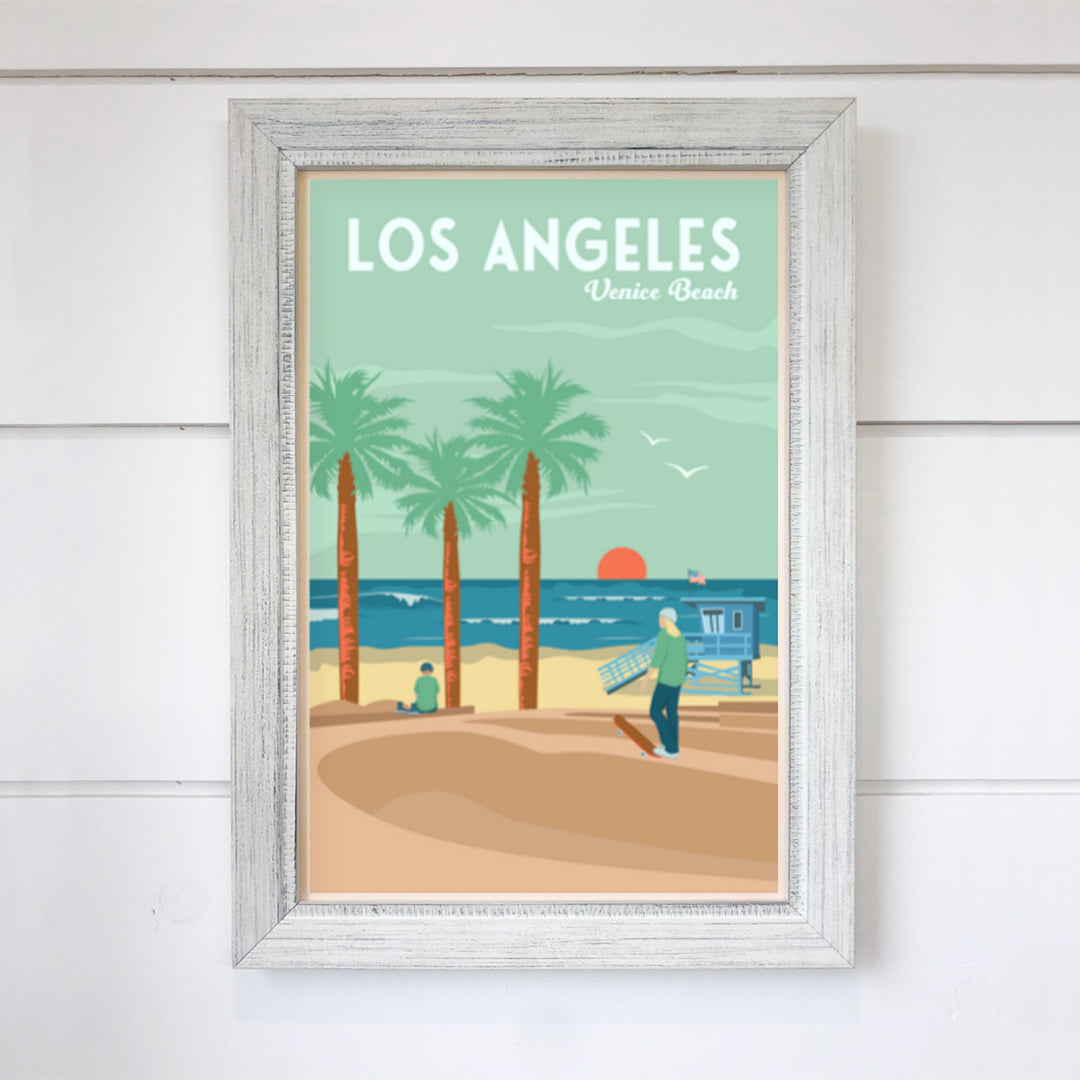 TripPoster North American 12x18 Travel Print 'Los Angeles - Venice Beach' design at Inner Beach Co, Toronto, Ontario, Canada